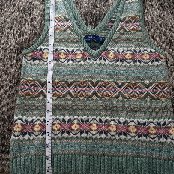 Polo Ralph Lauren Fair Isle Sweater Vest Wool Cashmere Blend Spring XS - Picture 4 of 7